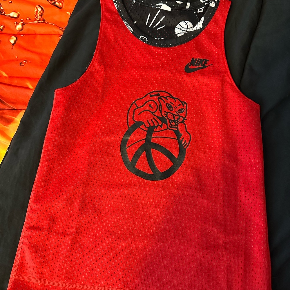 Nike Kids Red Tank Top with Panther Graphic